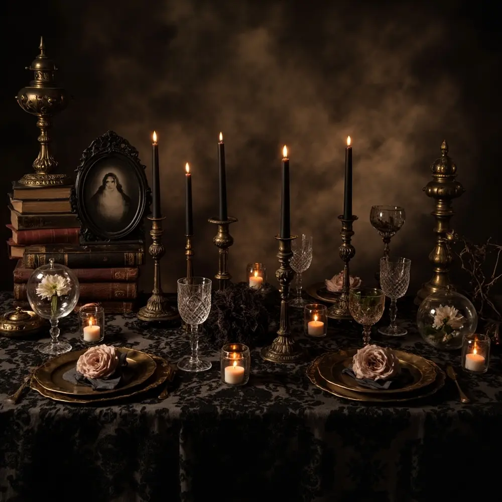11 Moody Tablescapes for a Hauntingly Beautiful Wedding 4 Victorian ance h2 4 s chic