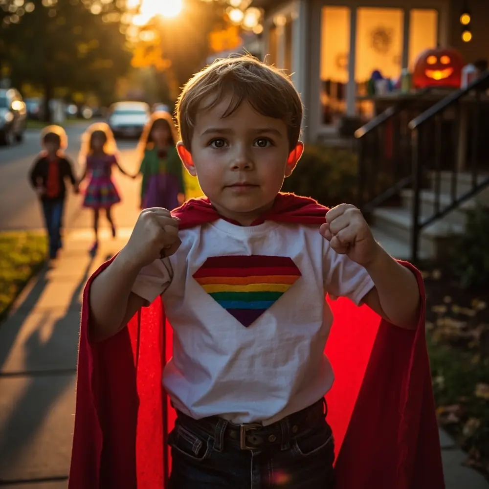 12 Genius No-Sew DIY Costumes for Toddlers & Kids (No Sewing Machine Needed!) 5 Instruction pose felt with cape superhero a diy emblem p and costume child in striking flowing image placement 5
