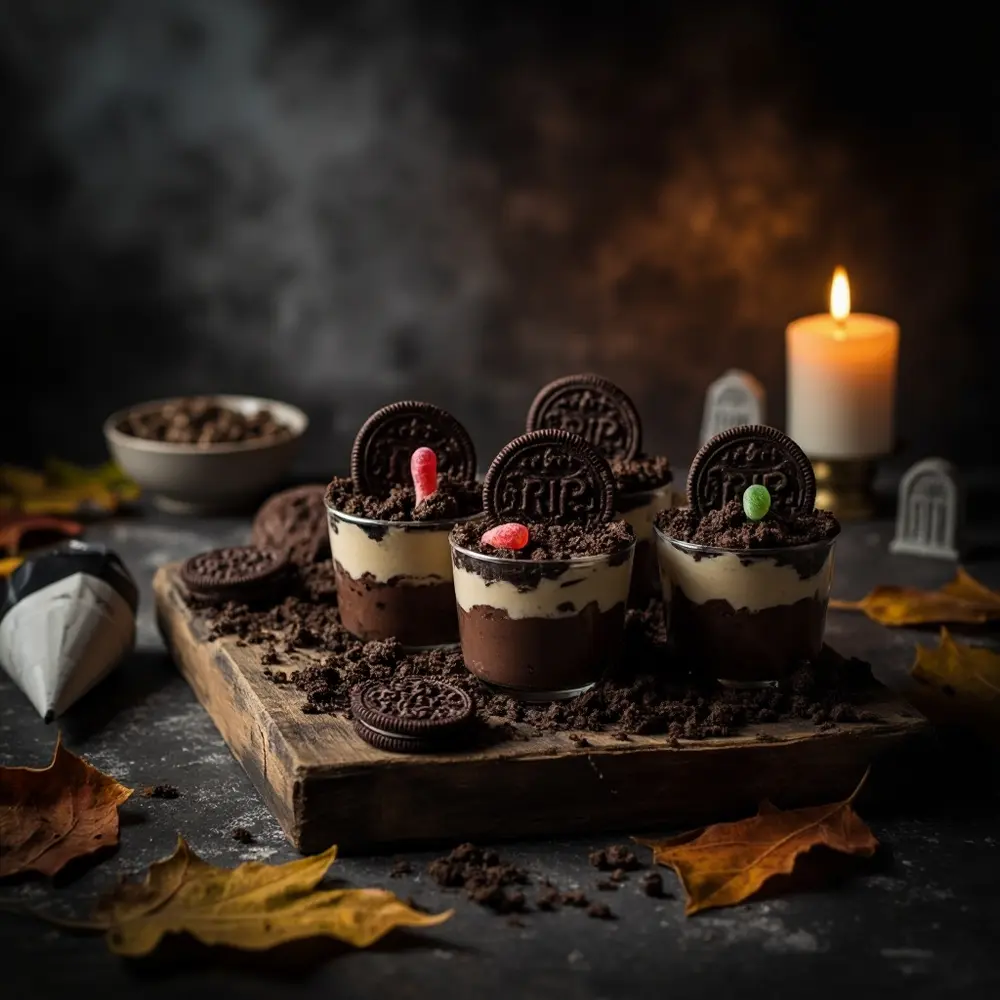 15 Spooktacular Budget-Friendly Halloween Treats That Won't Break the Bank 5 Pudding h2 5 graveyard cups