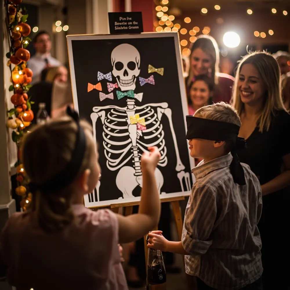 10 Fun Halloween Wedding Games That Kids and Adults Will Both Enjoy 5 Friendly various instruction haphazardly with looking neck a up skeleton of p around close its image paper large placement bowties poster 5 pinned