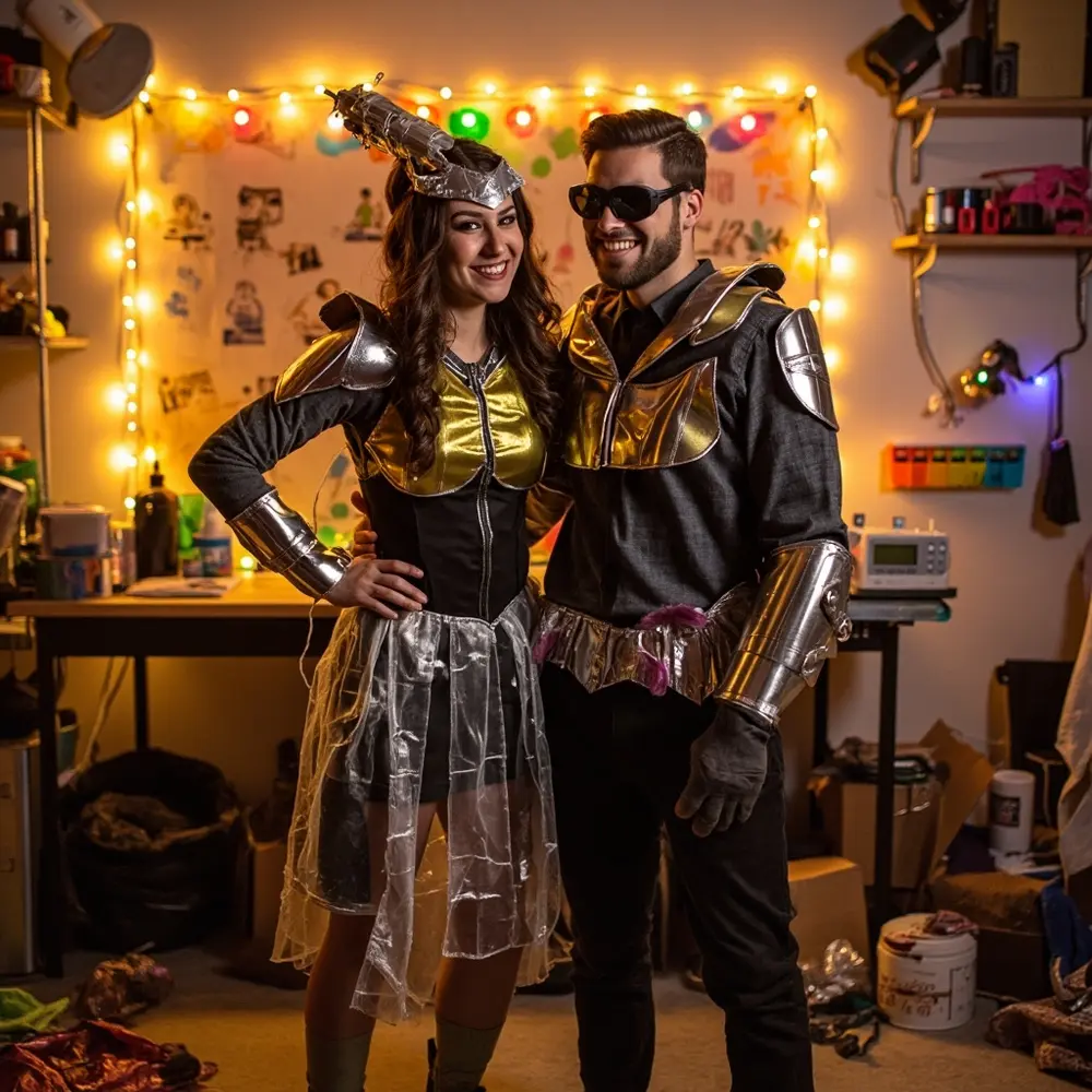 10 Spooktacular Halloween Wedding Anniversary Ideas for a Hauntingly Romantic Celebration 5 8221 8220 creative costumes perhaps with showing off a sheen p or subtle homemade image challenge halloween metallic proudly couple their vibe 5