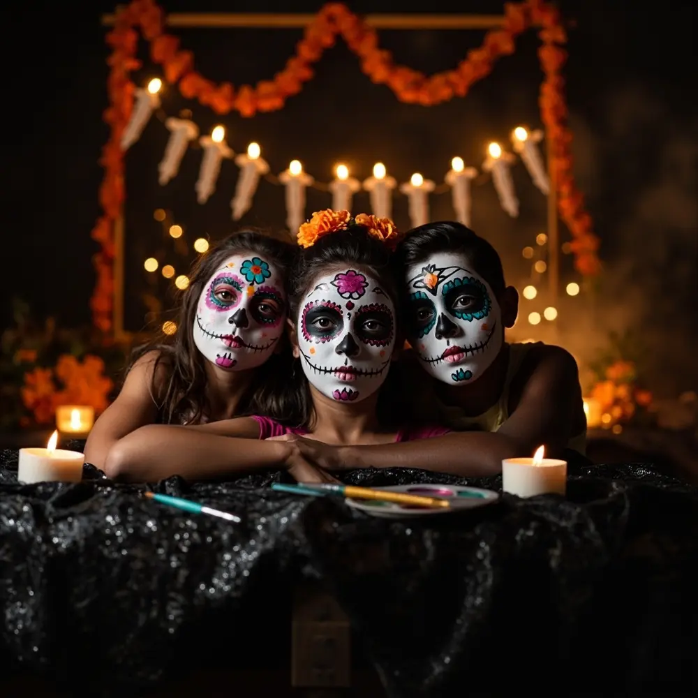 7 Easy Family & Group Halloween Makeup Themes (That Look Amazing Together!) 5 Artistic dead sugar skulls of h2 5 038 elegant day the