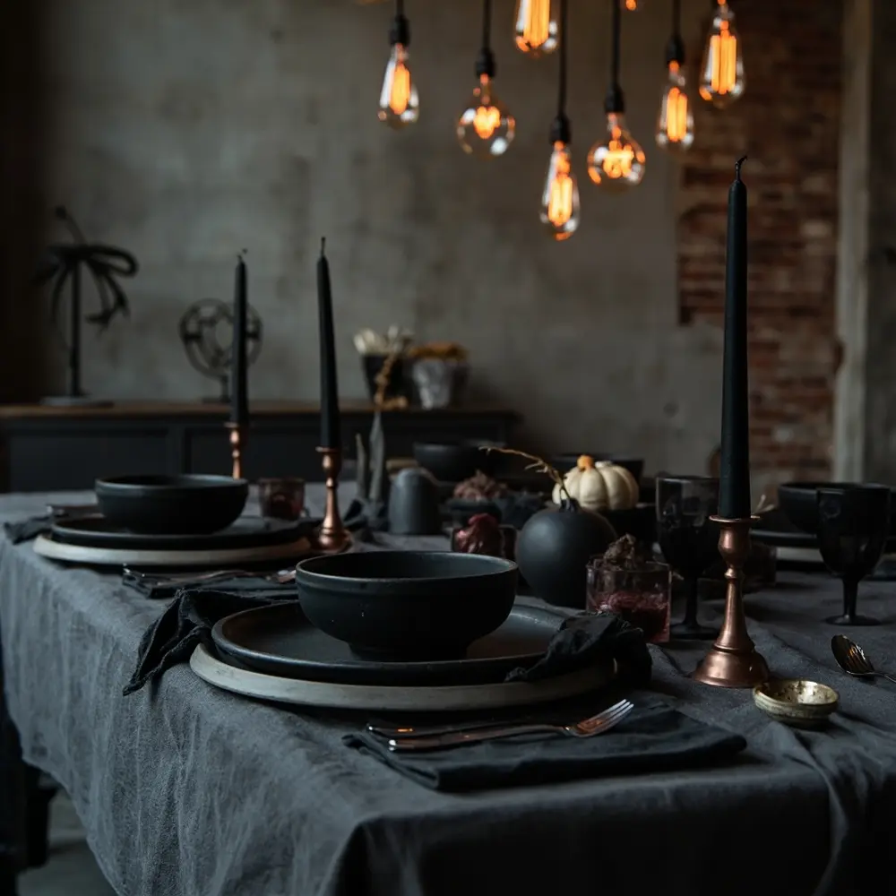 11 Moody Tablescapes for a Hauntingly Beautiful Wedding 5 Elegance industrial h2 5 edge