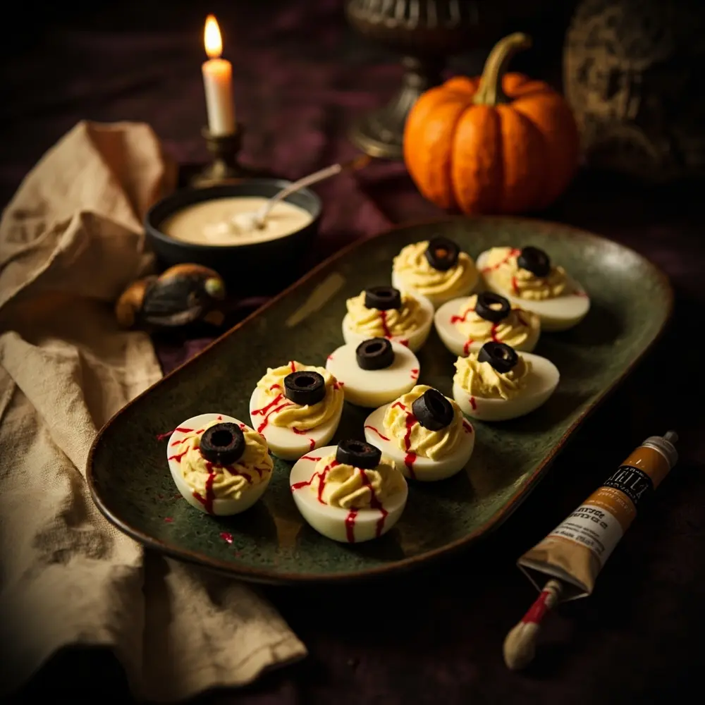 15 Easy & Delicious Halloween Snacks: Spooky, Savory, and Sweet Treats for Everyone 5 Eye monster deviled eggs h2 5