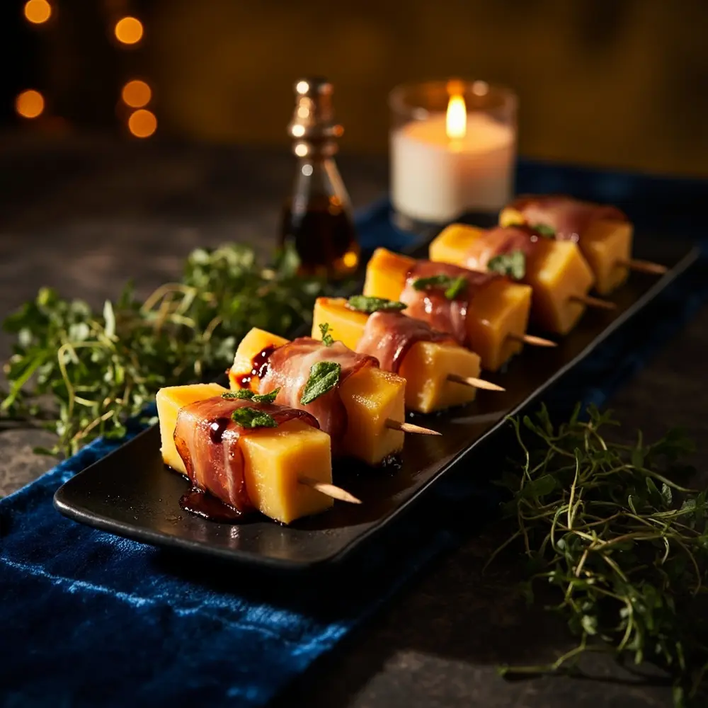 20 Spooky & Delicious Halloween Wedding Menu Ideas for Your Reception 5 Skewers phantom prosciutto 8221 8220 wrapped melon h2 5