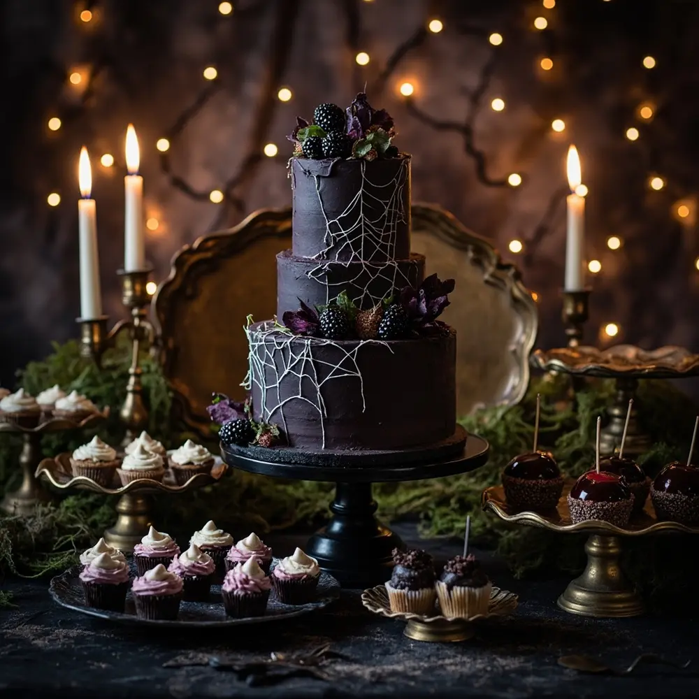 10 Spooktacular Halloween Backyard Wedding Ideas for an Unforgettable Night 5 Treats spooky sweet h2 dessert 5 altar 038