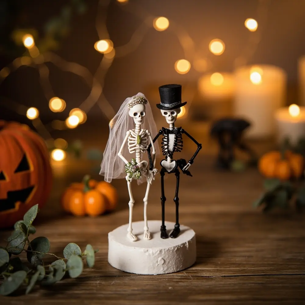 DIY 'Til Death Do Us Part' Skeleton Cake Topper: Personalized & Spooky Wedding Decor 5 Instruction fully customized base on a skeleton p small the cake topper image for placement proudly couple ready 5 standing