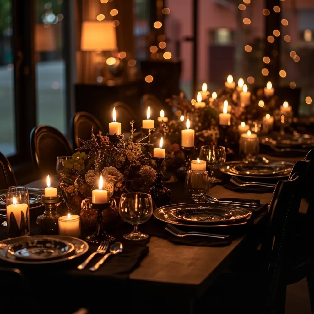 DIY Gothic Glam Tablescape: Step-by-Step Halloween & Birthday Decor Guide 5 Emphasize instruction glam perhaps with decor wide a of blurred background p tablescape the shot image placement completed 5 gothic to