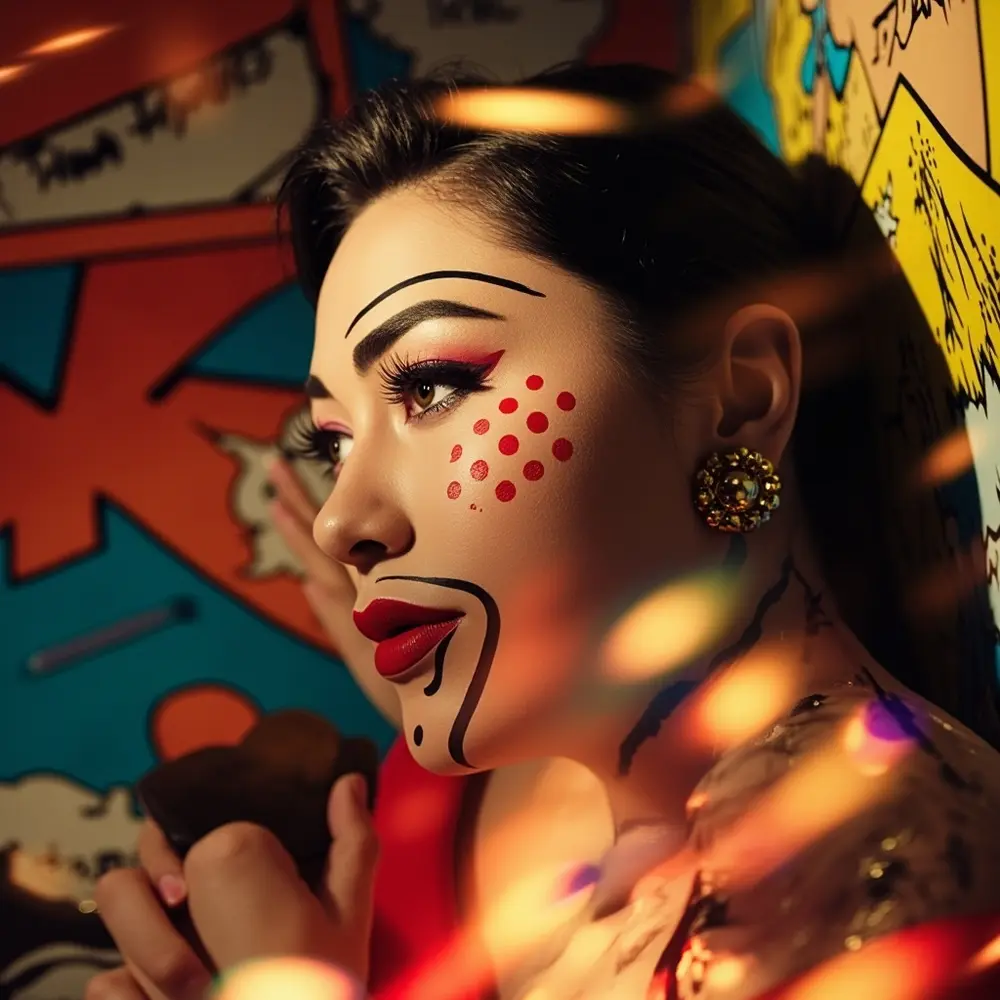 15 Easy & Last-Minute Halloween Makeup Ideas (From Your Own Makeup Bag!) 6 Bold mimicking dots instruction features black outlines with on a cheeks p style and comic person image placement their 6 book red