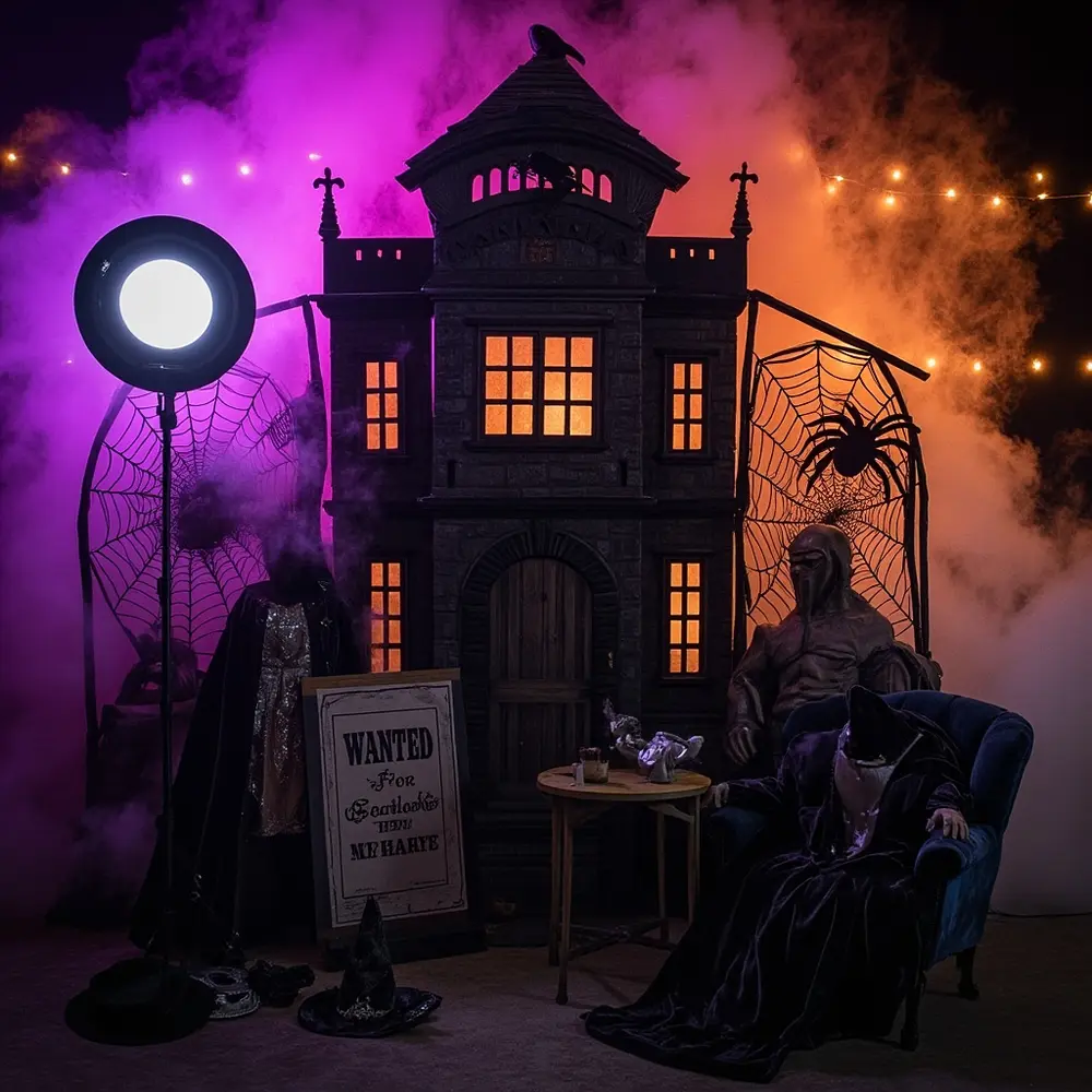 40+ Must-See Halloween Wedding Decorations Ideas for 2025 6 Props halloween backdrop a and setup booth creative themed 6 p wedding with image photo fun