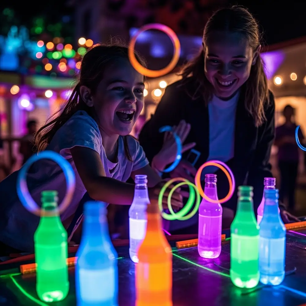 DIY Glow-in-the-Dark Halloween Birthday Party: Decorations, Favors & Games 6 H3 toss step 1 glow ring