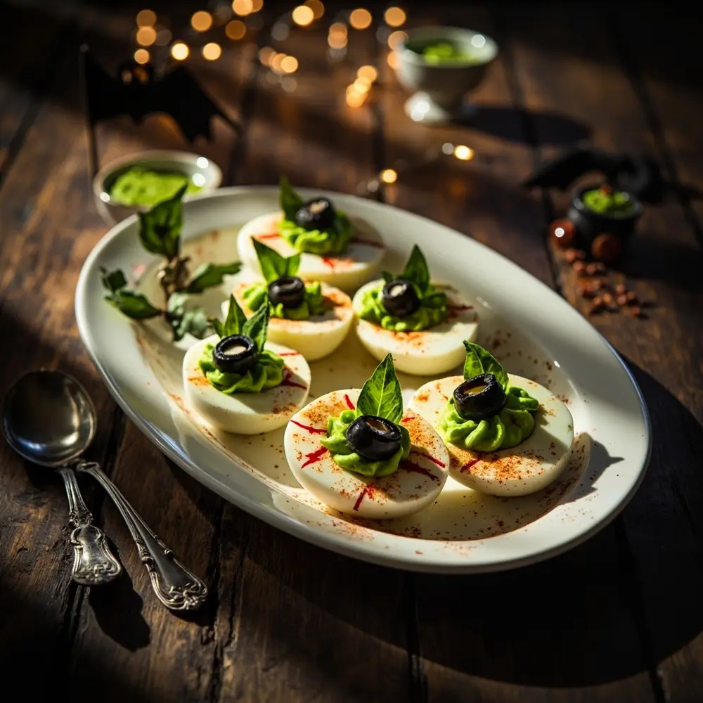 10 Easy & Quick Halloween Party Snacks for Last-Minute Fun 6 Eye monster deviled eggs h2 6
