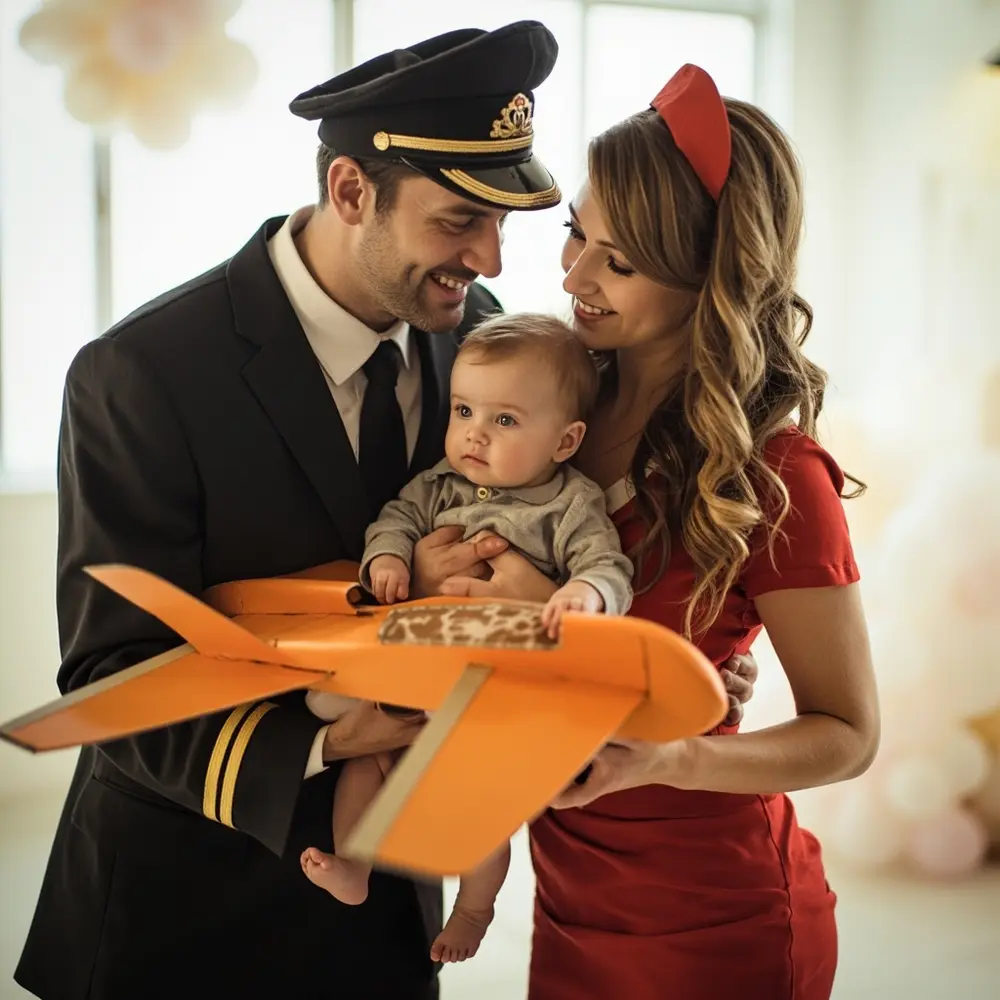20 Unforgettable Family Halloween Costume Ideas (For 3, 4, or 5!) 6 Instruction dressed with baby a p small flight the attendants in as parents image carrier pilots placement 6 designed airplane