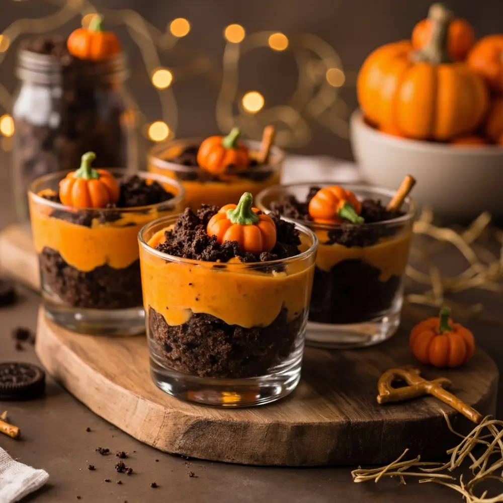 15 Adorably Spooky & Easy DIY Halloween Treats for Your Next Party 6 Pumpkin pudding h2 6 patch cups