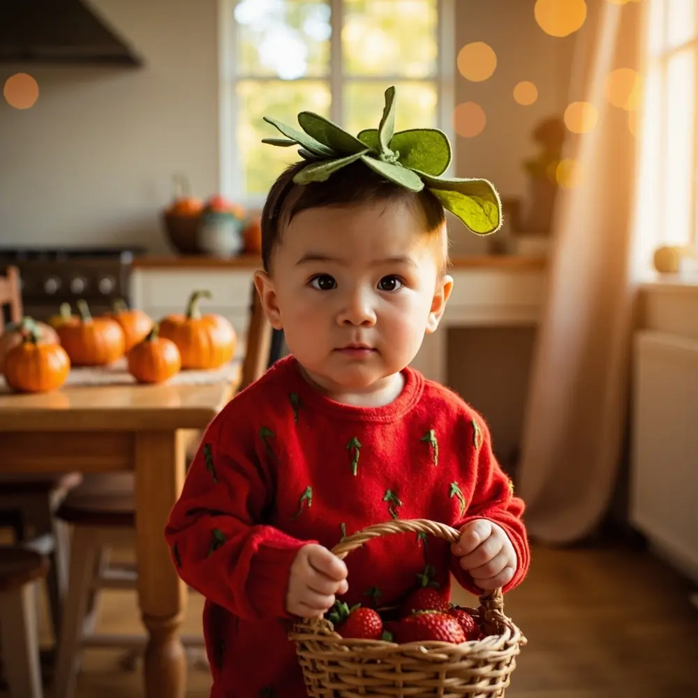 9 Super Comfy Toddler Halloween Costumes for Active Little Ones 6 Placement strawberry a basket instruction charming dressed toddler of 6 holding as p small perhaps image photo