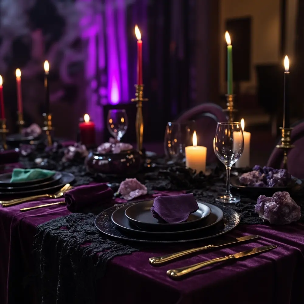 Velvet tablecloths lace plum h3 black 6 with