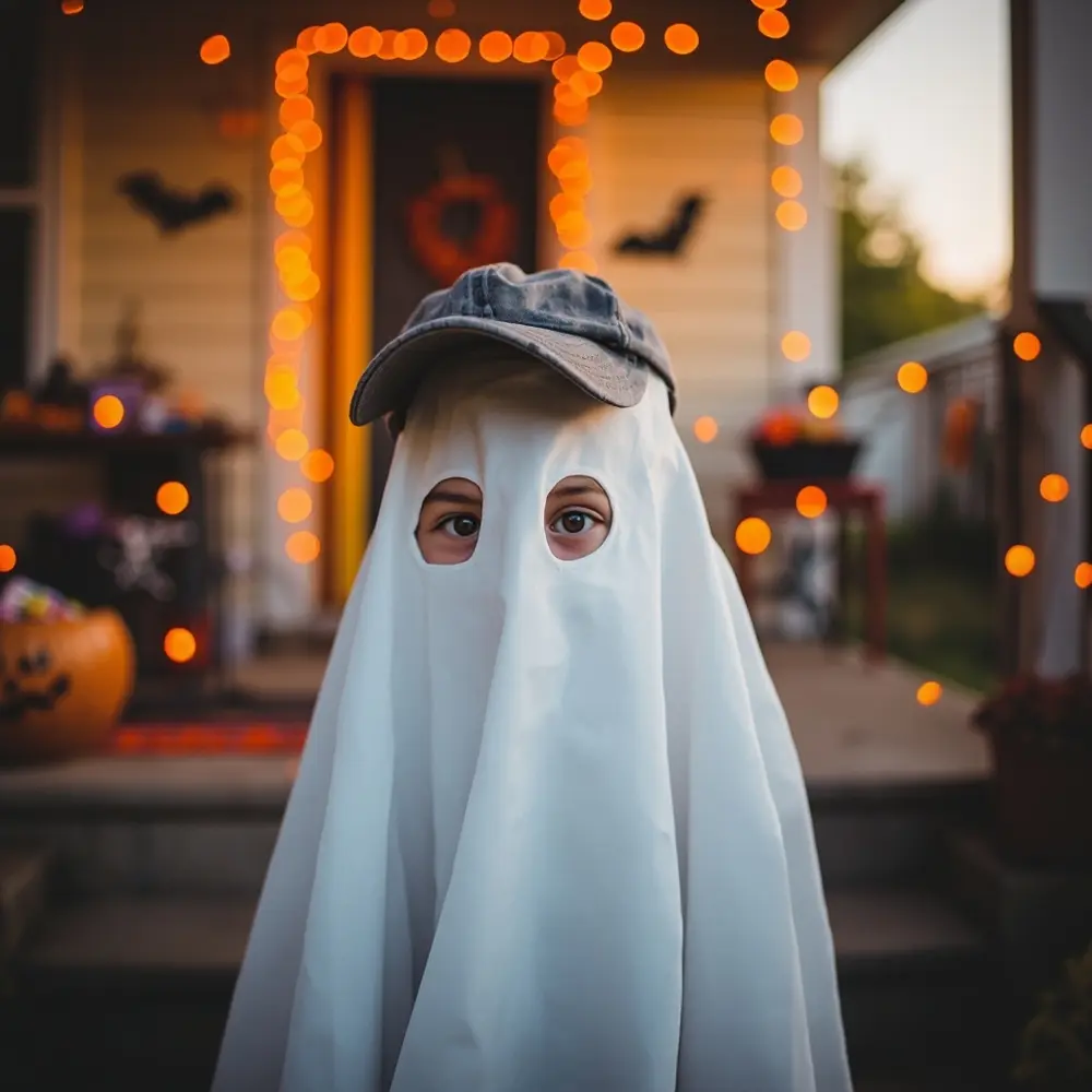 12 Genius No-Sew DIY Costumes for Toddlers & Kids (No Sewing Machine Needed!) 7 White from ghost placement a peeking instruction child under 7 sheet playfully p classic out image