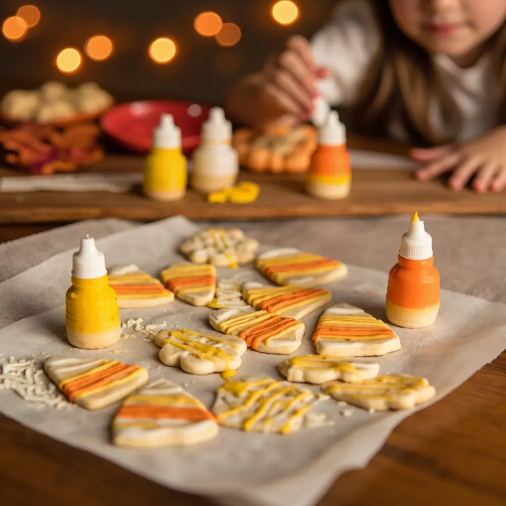 10 Spooktacular Halloween Cookie Decorating Stations for Kids (A Full Guide!) 7 Carnival corn h2 7 candy