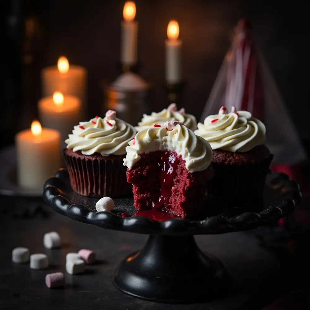 20 Creative & Easy Halloween Treat Ideas for a Spooktacular Party 7 Blood instruction with a of p cupcakes 8216 8217 oozing dramatic vampire image placement bite 7 red photo
