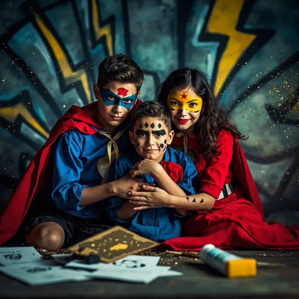 7 Easy Family & Group Halloween Makeup Themes (That Look Amazing Together!) 7 Bold instruction specific villains dynamic family character a showcasing of p group and as image placement makeup their 7 superheroes photo