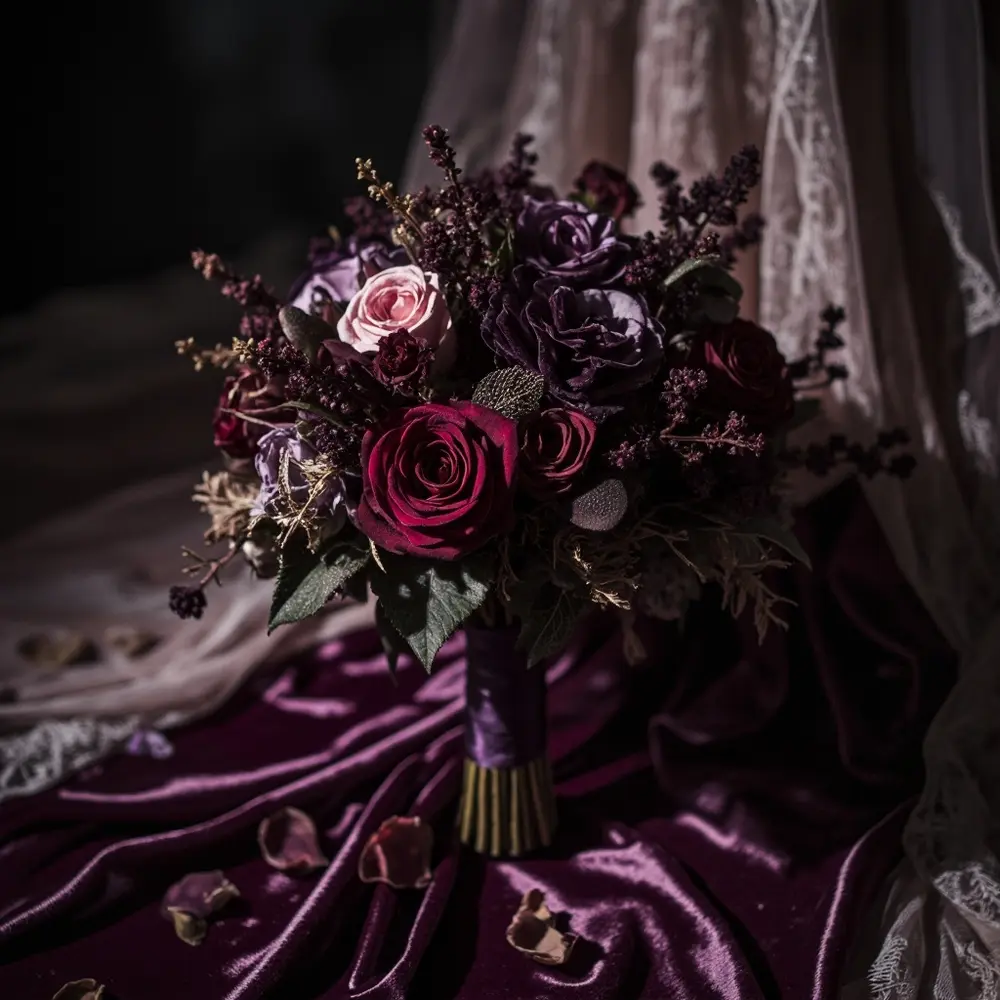 21 Cute Spooky Wedding Ideas That Are More Sweet Than Scary 7 Romance h2 7 floral gothic arrangements