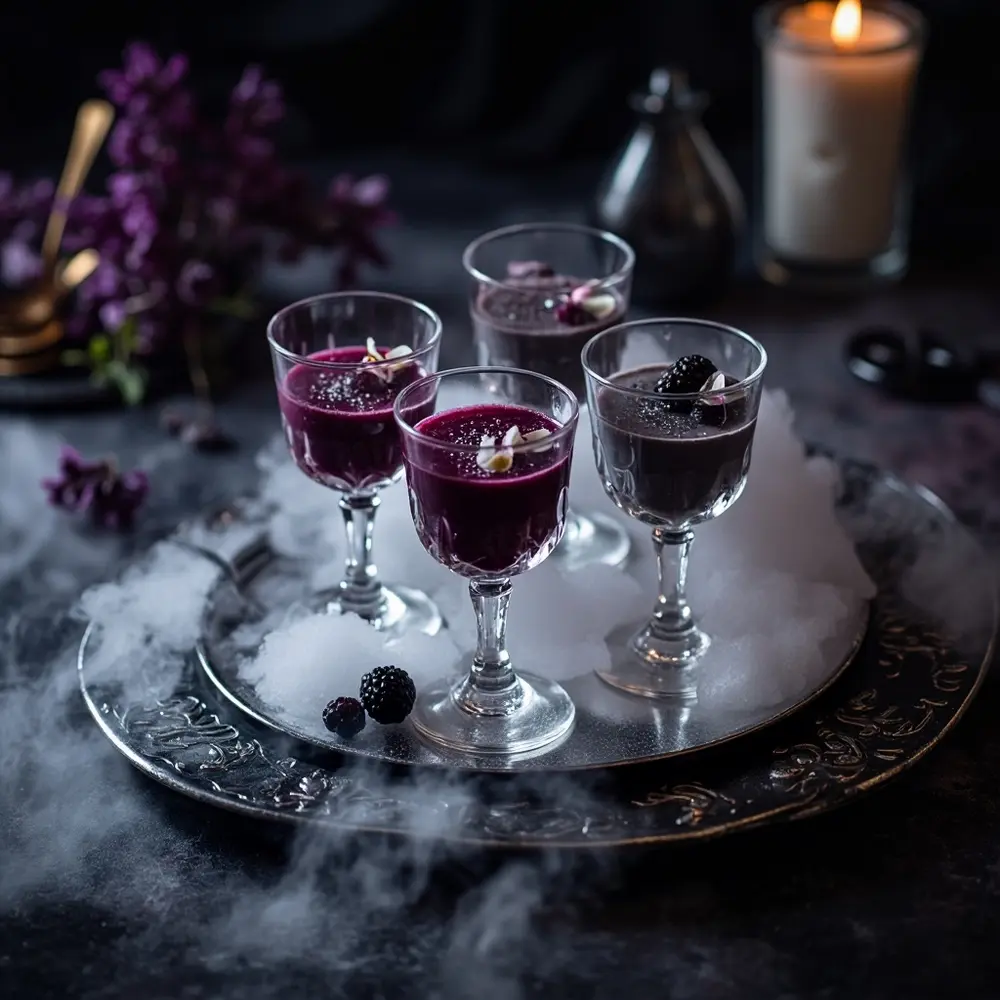 15 Elegant Spooky Dessert Bar Ideas for a Frightfully Sweet Wedding 7 8217 cotta witch h2 7 panna s brew