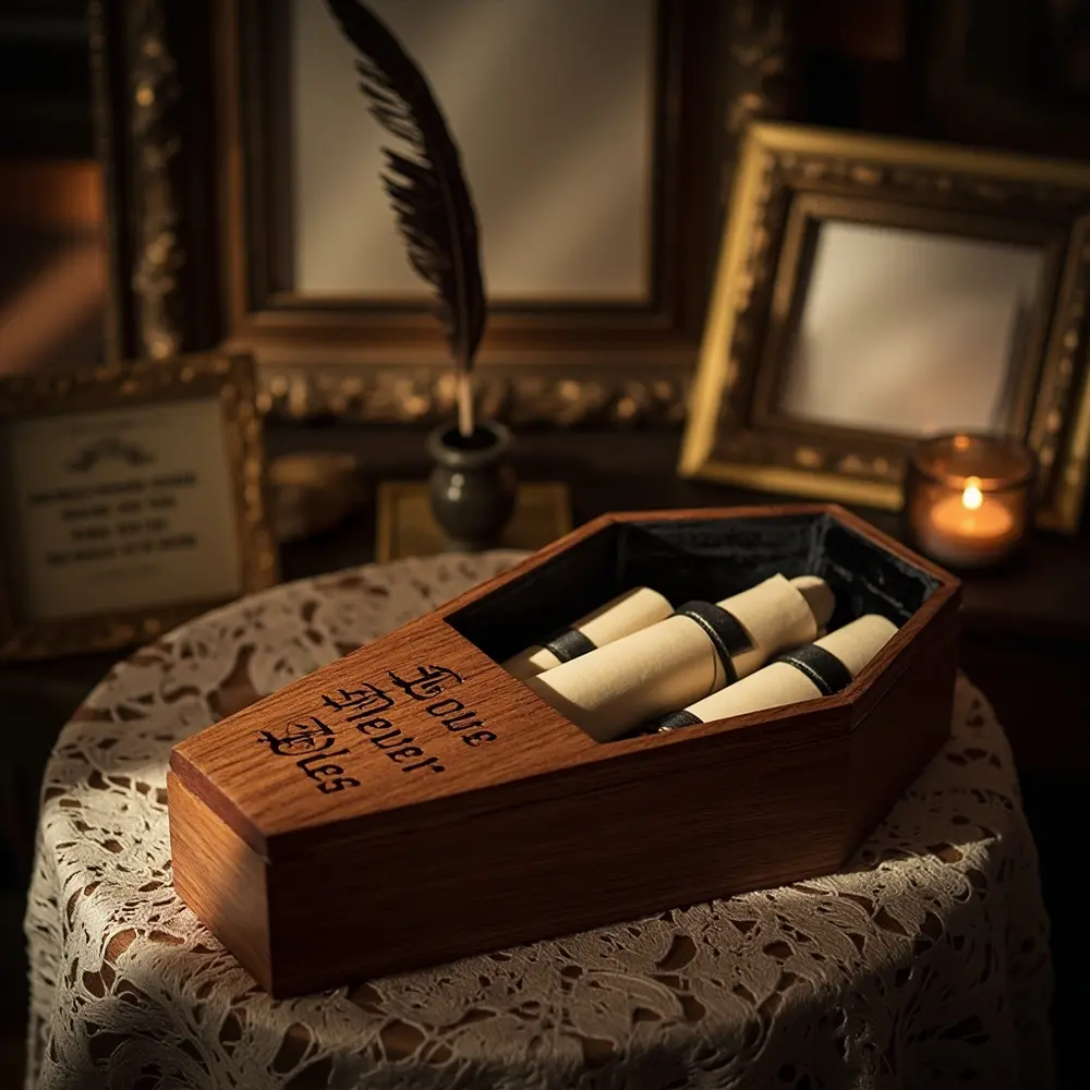 13 Elegant & Eerie 'Til Death Do Us Part' Decor Ideas for a Unique Wedding 7 Alternative love guest 8221 8220 dies h2 7 book never