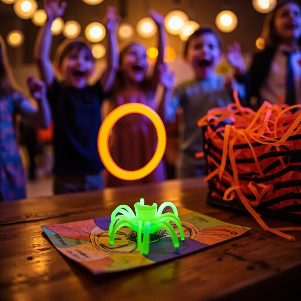 10 Easy DIY Halloween Wedding Favor Ideas Kids Will Go Crazy For 7 Instruction action game glow with landing on a of stick p mini spider toss in image ring placement playful plastic 7 photo