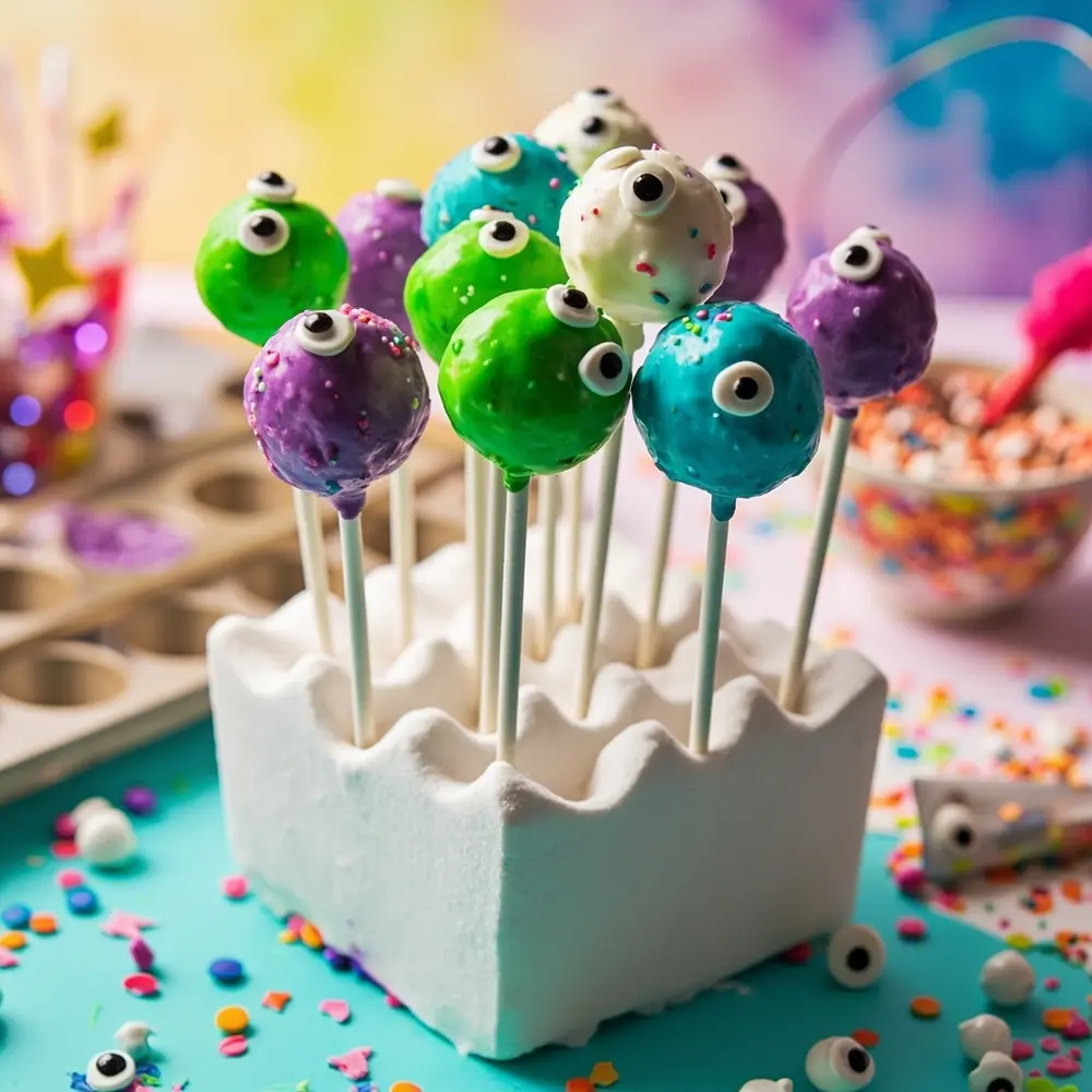 15 Adorably Spooky & Easy DIY Halloween Treats for Your Next Party 7 Eye monster h2 7 pops cake