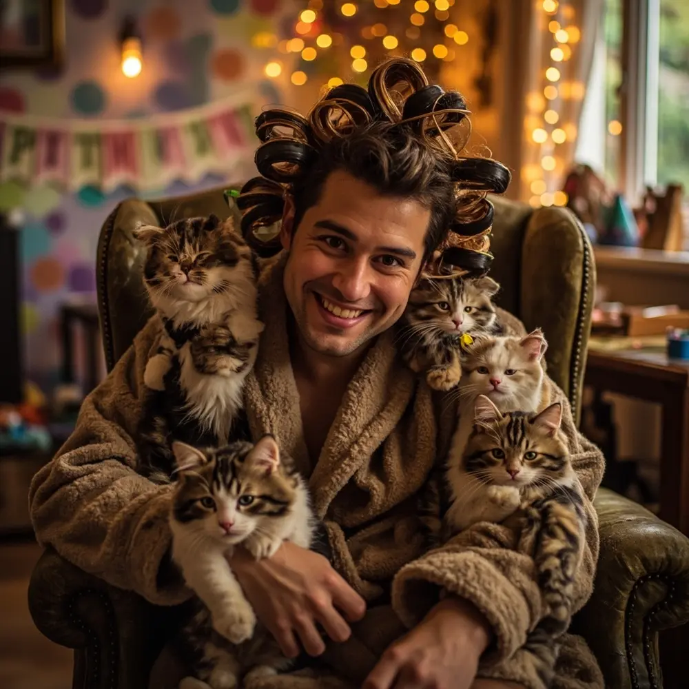 15 Clever & Quick Last-Minute Halloween Birthday Costumes for Party Guests 7 Happy instruction but several with looking a stuffed p wearing slightly and in person disheveled hair image placement 7 rollers cats attached robe