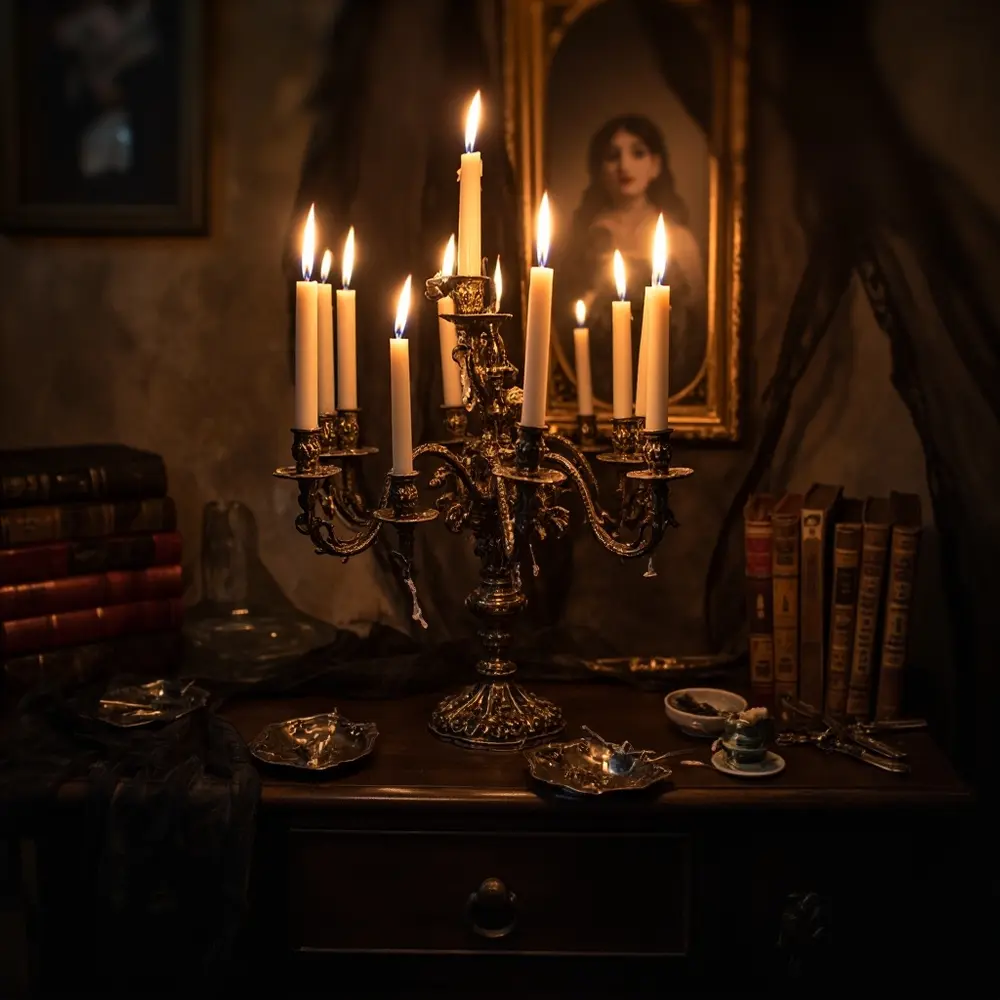 13 Elegant & Eerie 'Til Death Do Us Part' Decor Ideas for a Unique Wedding 8 Dripping candelabra h2 wax 038 ambiance 8