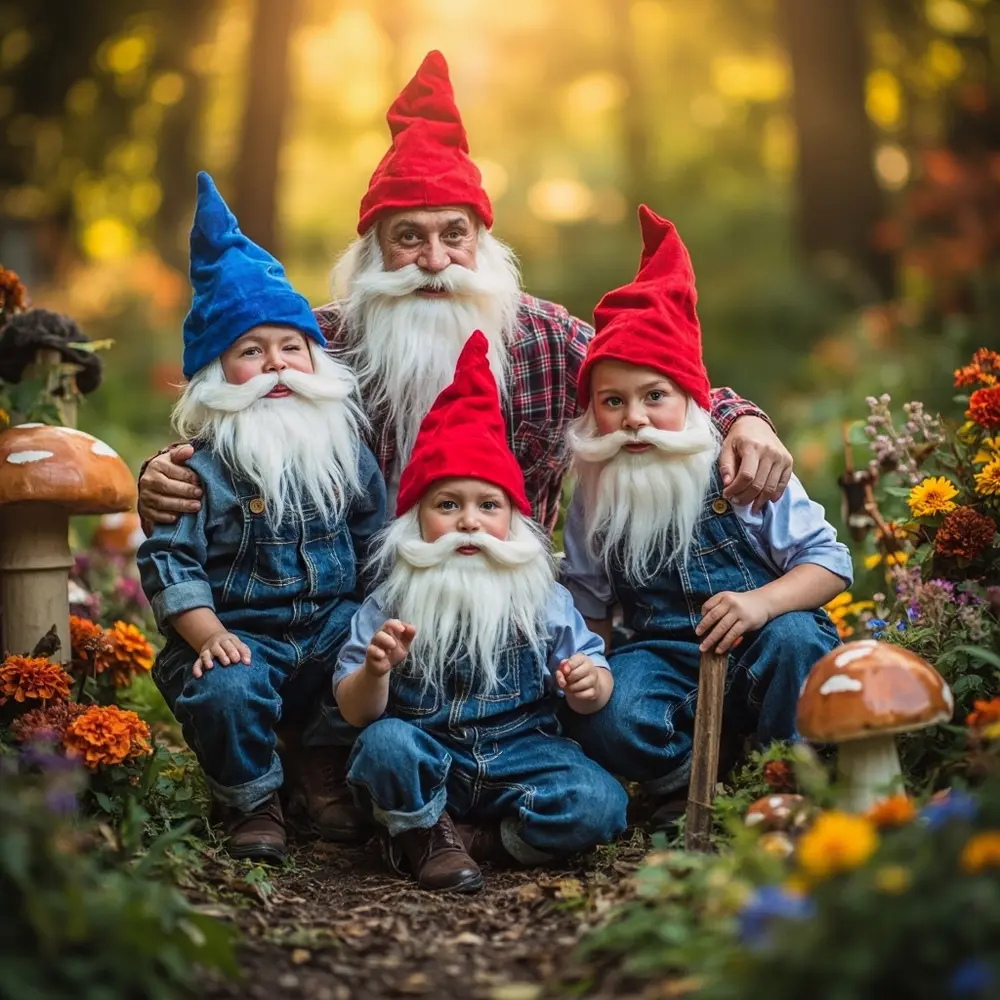 20 Unforgettable Family Halloween Costume Ideas (For 3, 4, or 5!) 8 Family gnomes placement a instruction some tools of in holding p small gardening image setting 8 garden