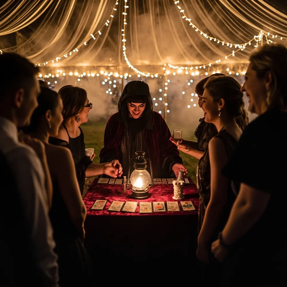 10 Spooktacular Halloween Backyard Wedding Ideas for an Unforgettable Night 8 Instruction booth fortune entertainment unique such candid a of s p wedding or shot 8217 performing as teller image placement enjoying magician guests 8