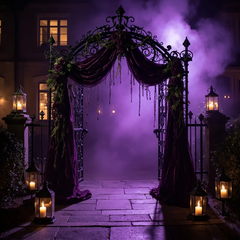 Draping entrance deep archway h3 purple gothic with 8