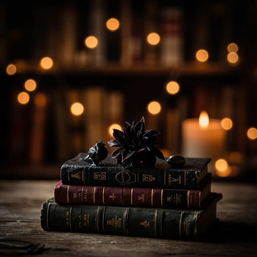 12 Easy Homemade Halloween Wedding Centerpiece Ideas That Look So Chic 8 Instruction dark books with looking a of vintage stack p small single subtle and topped themed accent image placement halloween flower 8
