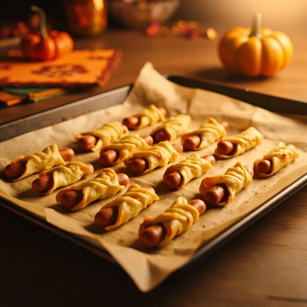 Wickedly Delicious: Easy Halloween Baking Ideas for Spooky & Sweet Treats 9 Baked on em a mummy of sheet oven out hot p fresh dogs image the baking 9