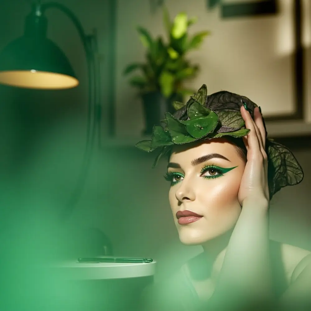 10 Office-Appropriate Halloween Makeup Looks That Are Still Spooky 9 Instruction with line on a of thin neat p the lash an eyeliner green image bright eye placement lower 9