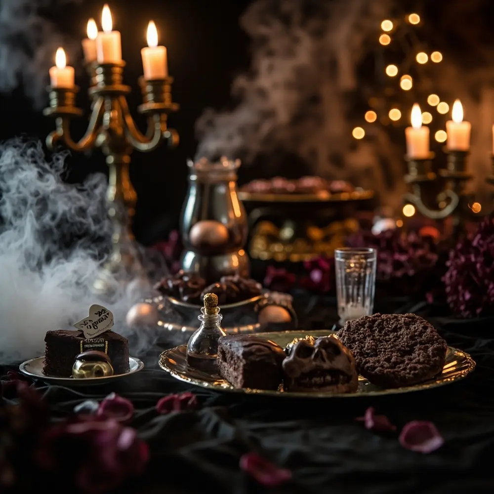 13 Elegant & Eerie 'Til Death Do Us Part' Decor Ideas for a Unique Wedding 9 Bar 8221 8220 treats spooky h2 sweet dessert 038 9