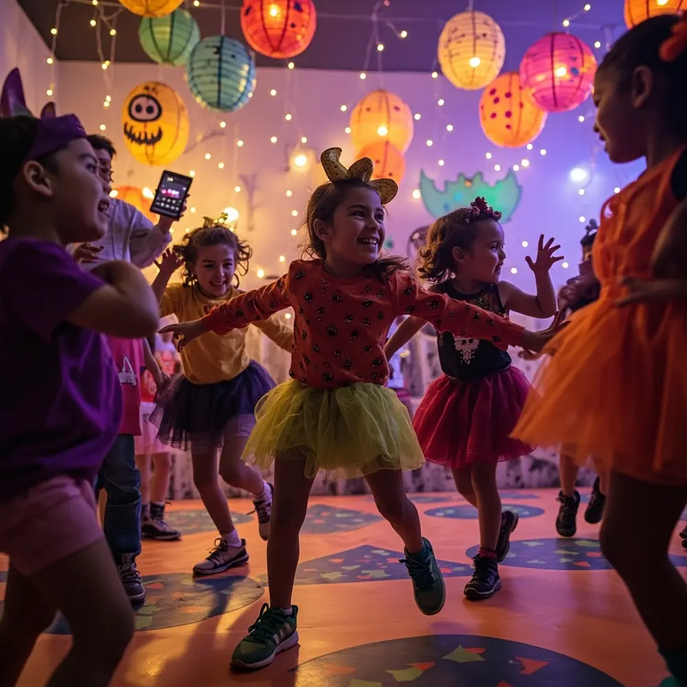 15 Fun & Spooky Halloween Birthday Party Ideas for Kids 9 Kids dancing and a party in decorated laughing p costumes image space 9