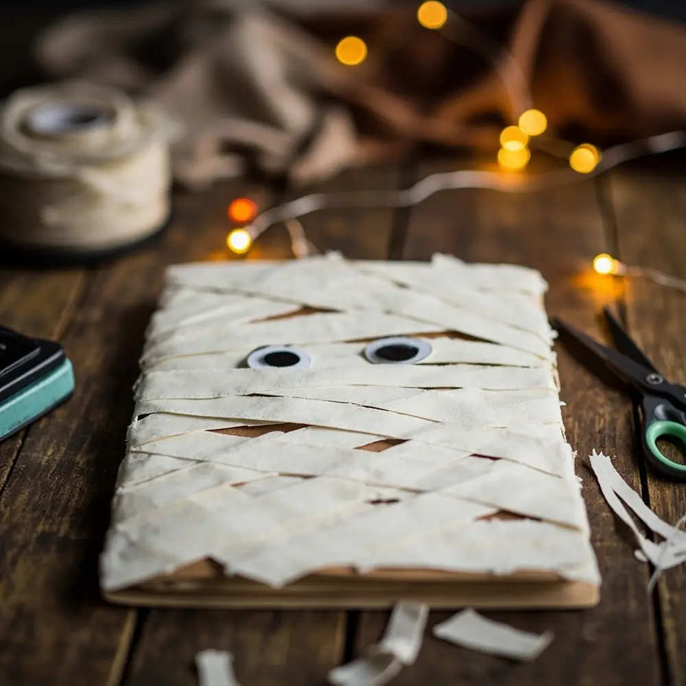 15 Cute & Creative Halloween Birthday Card Ideas (DIY & Printable!) 9 9 h2 card embossed mummy wrap