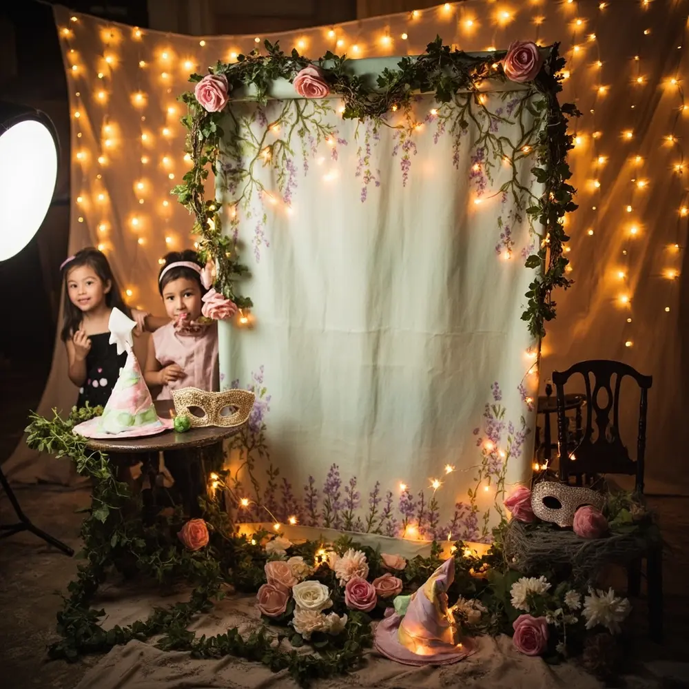 15 Dreamy DIY Pastel Halloween Birthday Party Ideas 9 Enchanted 8221 8220 backdrop booth h2 forest photo 9
