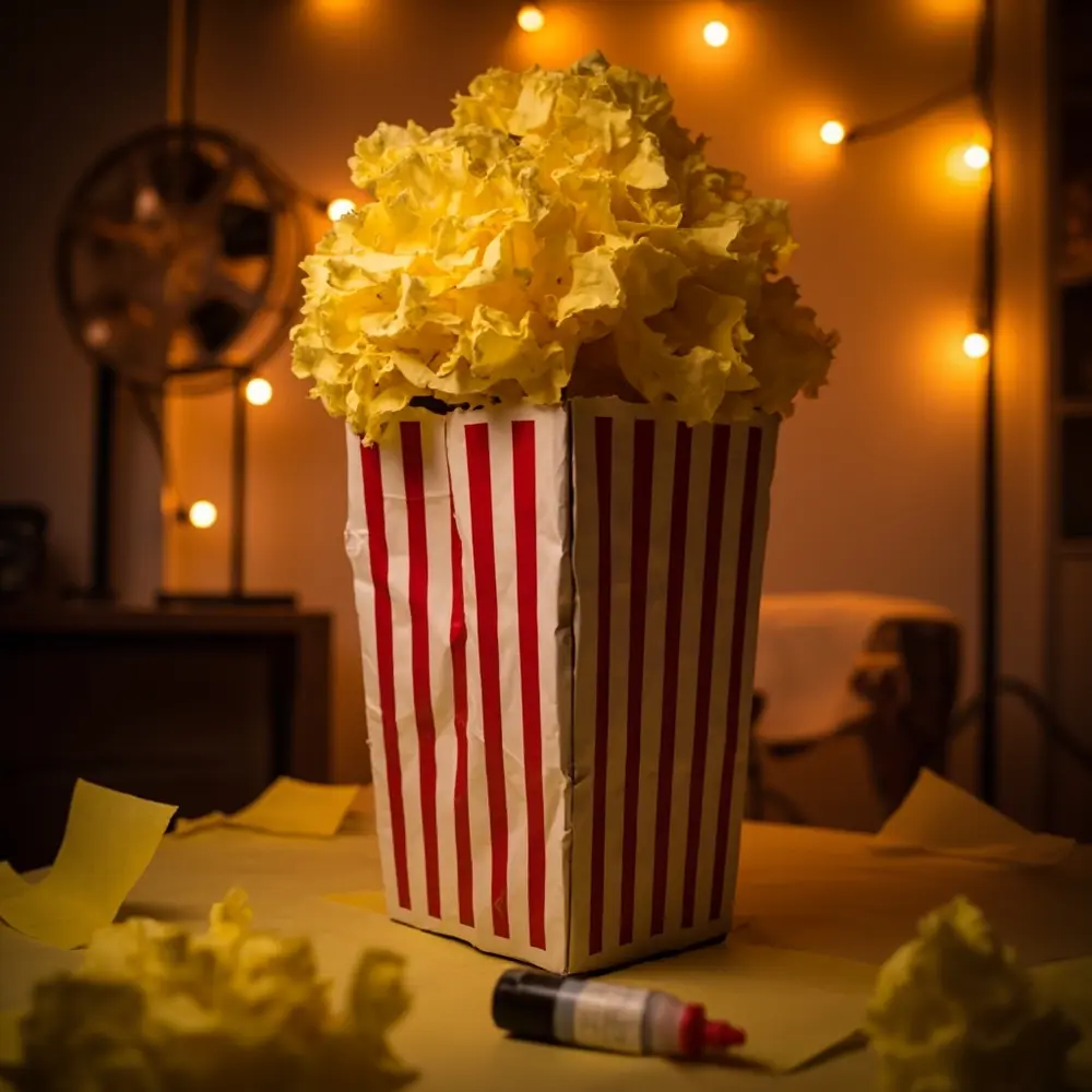 10 Trendy Cardboard Box Costumes: Last-Minute DIY Ideas for Halloween 9 White instruction spilling with a box p the popcorn and 8216 8217 costume in person out image placement top red yellow striped 9