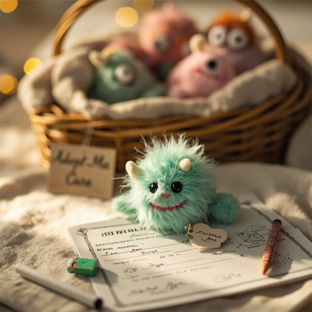 10 Easy DIY Halloween Wedding Favor Ideas Kids Will Go Crazy For 9 Friendly instruction looking a certificate of sweet p small monster mini and pencil image adoption placement next to plush photo 9