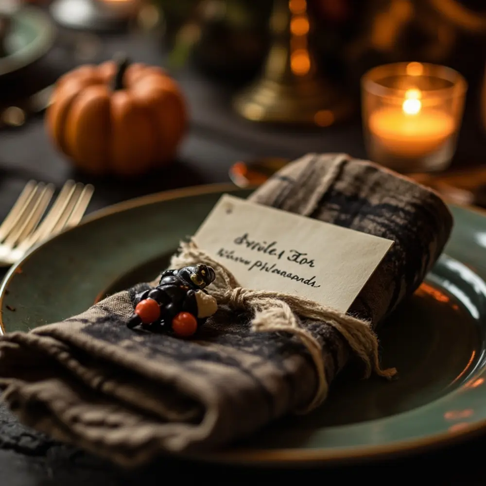 17 Cute Vintage Halloween Wedding Ideas for a Nostalgic Celebration 9 Cute settings spooky h2 place 9