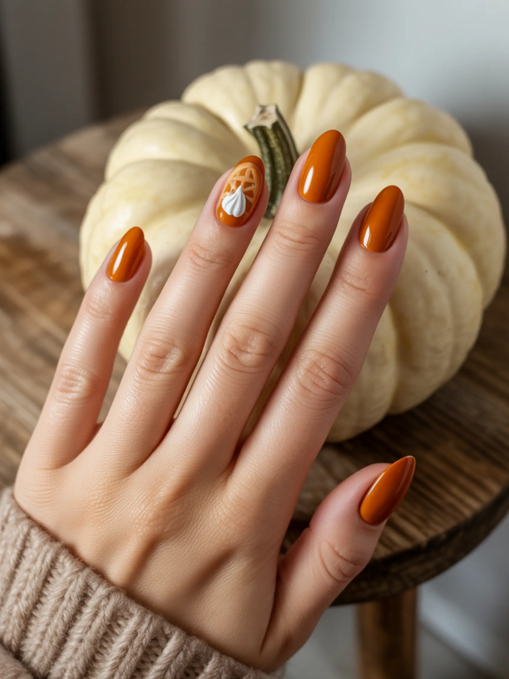 "15 Adorable Pumpkin Pie Nail Designs for Fall" 1 Pie h2 accent nail classic 1 the slice