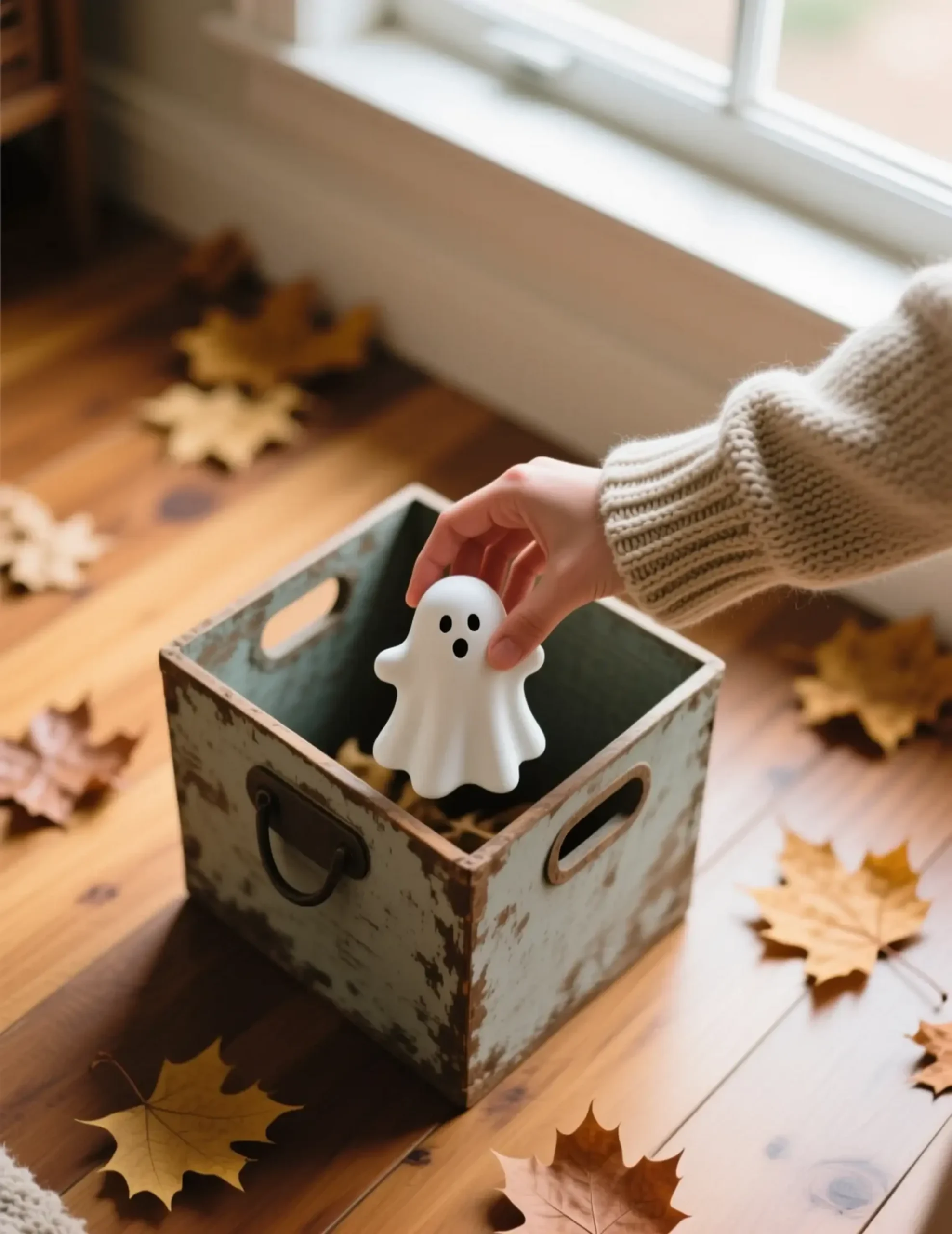"10 Easy Ways to Transition Your Fall Decor to Thanksgiving (In 1 Hour)" 1 8221 1 bin 8220 they figurine smiling a up of labeled p small ghost cute storage into close person as image halloween place