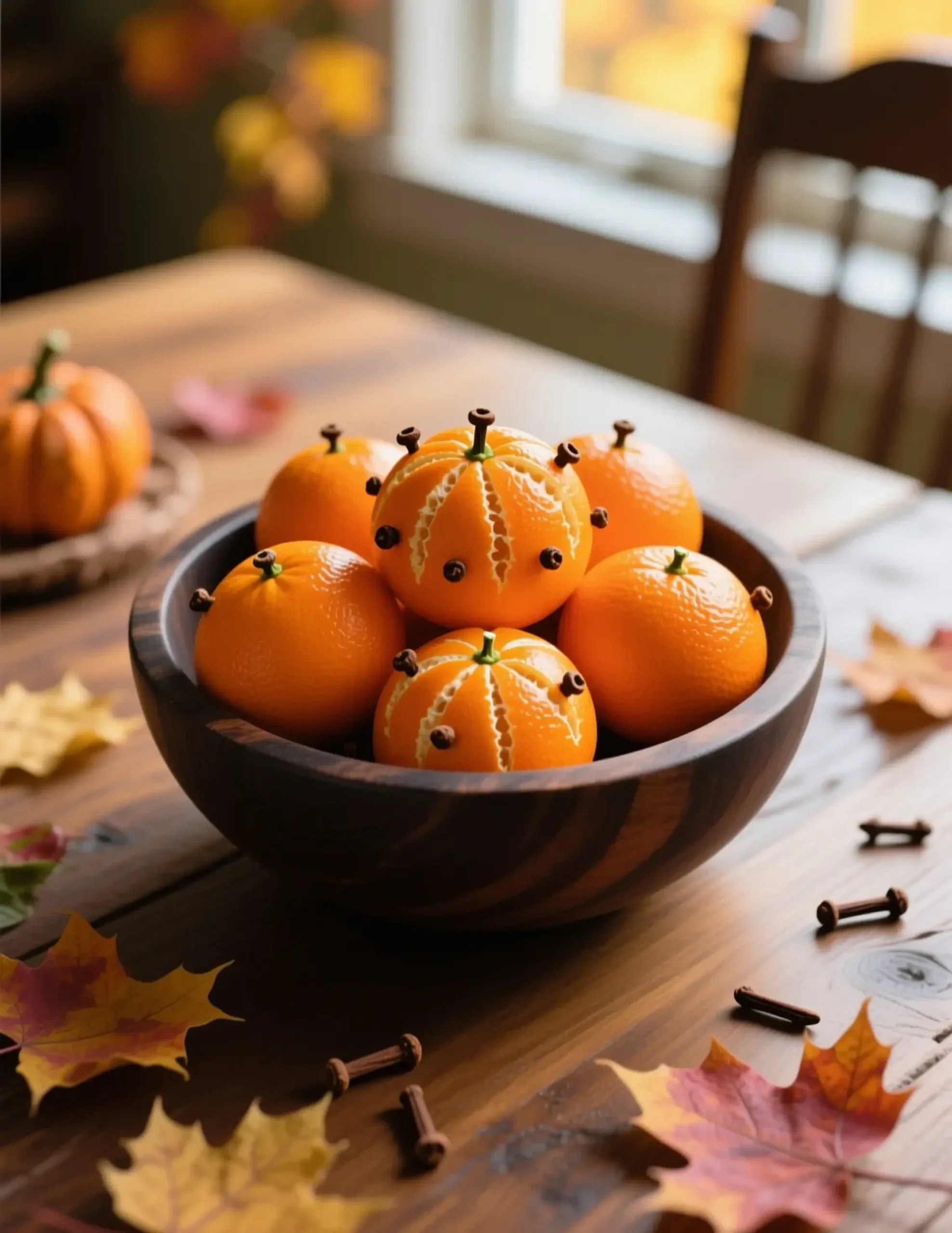 Creating cloves orange with a up of p the shot into close clementines studded beautiful image bright filled rustic peels pattern bowl wooden few 1