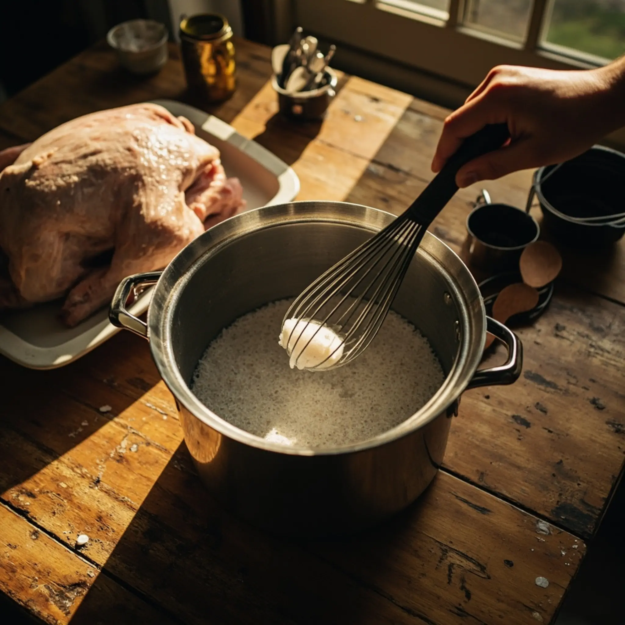 "The Easiest Turkey Brine Recipes for a Juicy Bird Every Time" 1 Being water uncooked with showing a sugar stockpot brining p bag or salt the nearby and whisked is in turkey image filled visible large 1