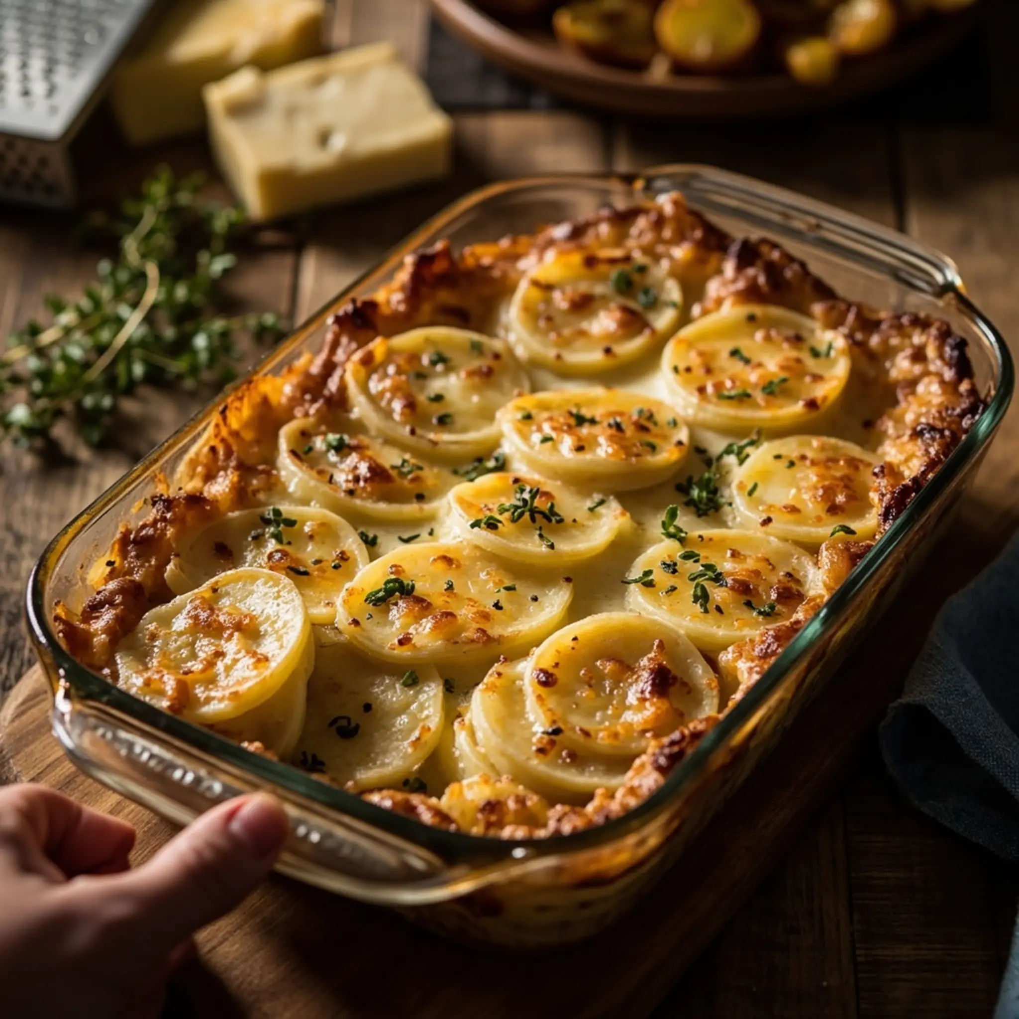 10 and h3 thyme scalloped re potatoes gruy with