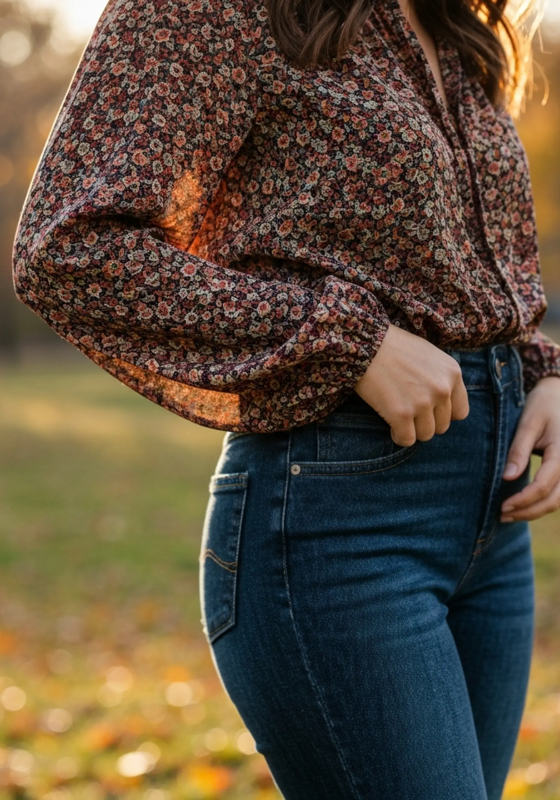 10 high h2 jeans waist floral 038 dark blouse the